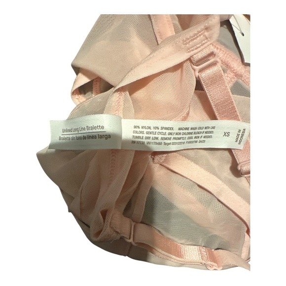 Auden Pink Unlined Longline Bra, XS - Picture 2 of 6